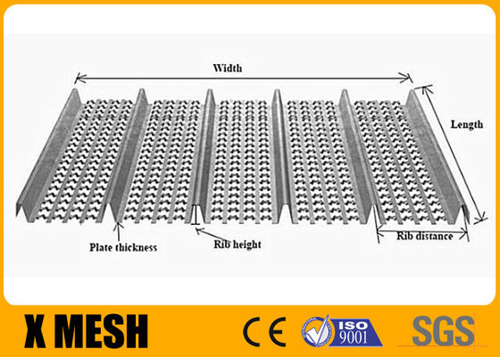 2000 밀리미터 길이 팽창된 아연 도금화 금속 리브 라스 과중한 업무 ASTM A924 표준